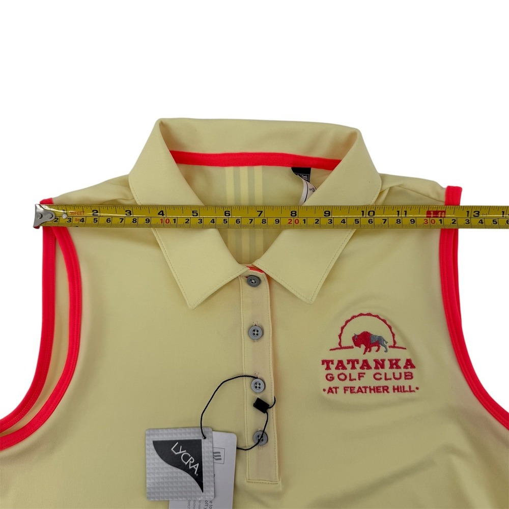 Adidas Climalite Sleeveless Golf Polo Sunflared‎ Yellow Collared Women's Small - Picture 10 of 11